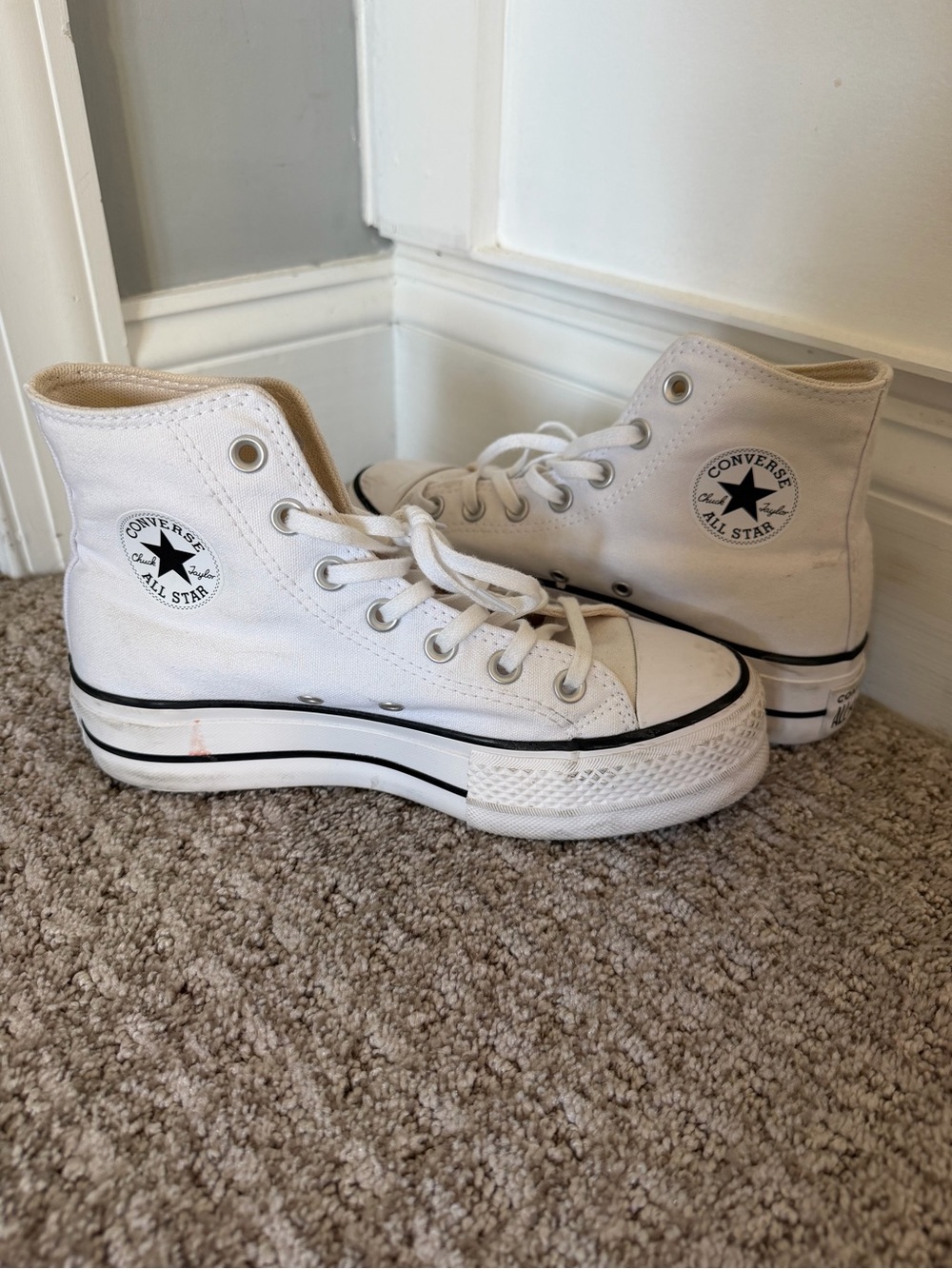 Converse White High-Top Platform Sneakers for Women
